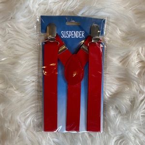 Red costume suspenders